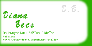 diana becs business card